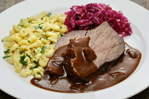 What's the Secret to a Traditional German Sauerbraten with Red Cabbage?